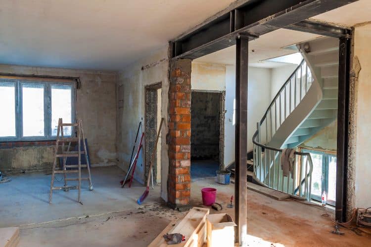 Interior of a House Under Heavy Renovations